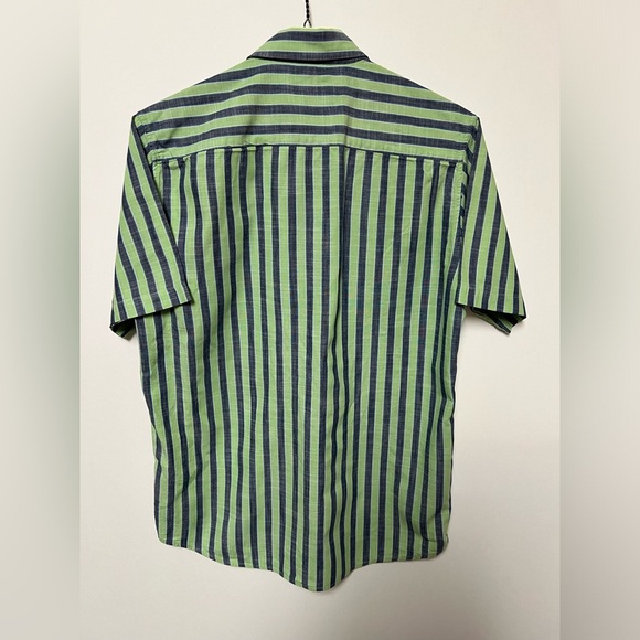 ALLEN SOLLY GREEN AND BLUE SIZE 40 STRIPPED SHIRT. 100% PREMIUM COTTON - Picture 3 of 7